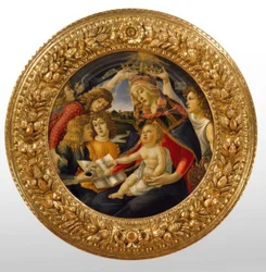 Maria con bambino e cinque angeli