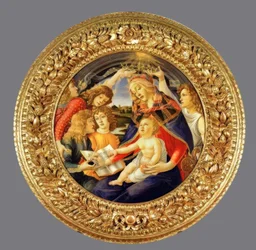 Maria con bambino e cinque angeli