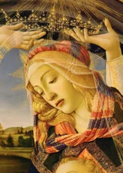 Maria con bambino e cinque angeli