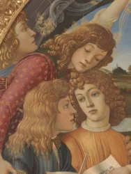 Maria con bambino e cinque angeli