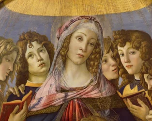 Maria con il bambino e sei angeli
