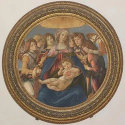 Maria con il bambino e sei angeli