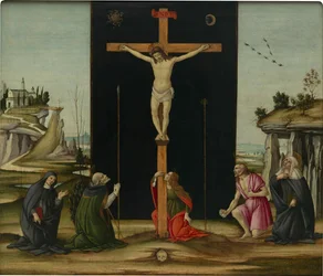 La crocifissione con santi, c. 1490