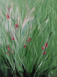 Fiori rosa, 2018 (acrilico su tela)