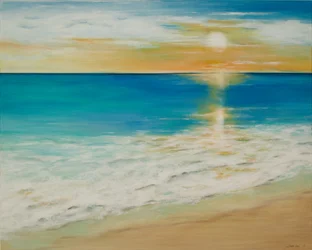Paesaggio marino al tramonto, 2019 (acrilico su tela)