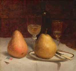Due pere su un tavolo, 1866 circa (olio su tela)