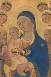 Madonna con Bambino e San Girolamo, San Bernardino e angeli, 1460-1470 circa (tempera su tavola)