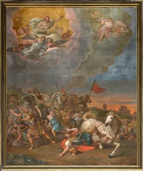 Parete opposta alla controfacciata del transetto nord, Sante Legnani, Conversione di Saulo 1814