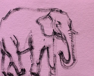 Elefante rosa astratto
