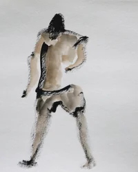 Figura astratta che cammina