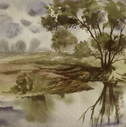 Riflesso sul fiume tranquillo