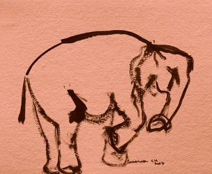 Schizzo a inchiostro di elefante