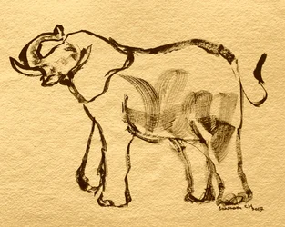 Disegno espressivo di elefante