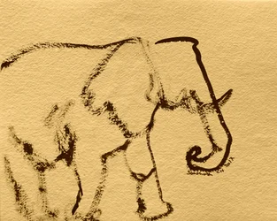Disegno minimalista di elefante