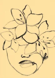 Volto floreale minimalista