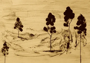 Paesaggio minimalista in seppia