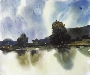Riflesso sul lago nebbioso
