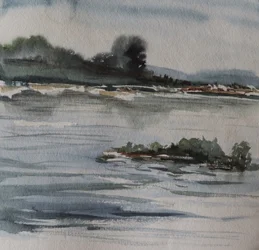 Paesaggio sul fiume Misty
