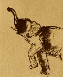 Potente elefante in ascesa