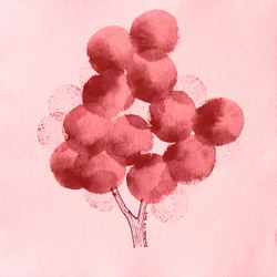 Albero rosso ad acquerello