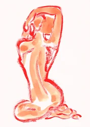 Studio sensuale di una figura rossa