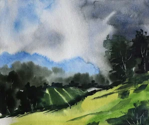 Paesaggio sereno e tempestoso