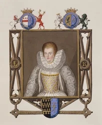 Ritratto di Lettice Knollys (ca. 1541-1634), figlia di Sir Francis Knollys, da „Memoirs of the Court of Queen Elizabeth“, pubblicato nel 1825