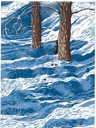 Nevicata di primavera, 2016 (Linocut)
