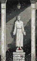 San Francesco nella neve, 2023 (dipinto)