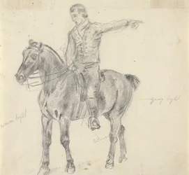 Figura a cavallo rivolta a sinistra