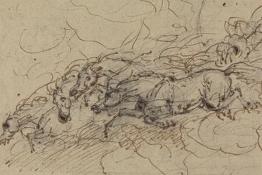 Quattro cavalli al galoppo: studio mitologico, possibilmente per il carro di Fetonte