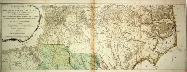Mappa della Carolina del Nord e del Sud