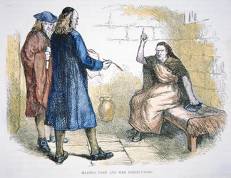Martha Corey è accusata di stregoneria durante i processi alle streghe di Salem nel 1692