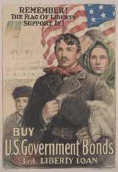 Ricorda! La bandiera della libertà sostienila! Compra i Buoni del Tesoro degli Stati Uniti, 3° Prestito della Libertà
