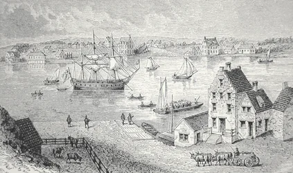 Il traghetto, New York, c.1750
