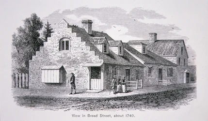 Veduta di Broad Street, New York City c.1740