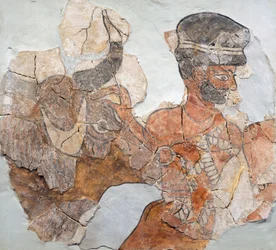 Affresco che raffigura un sacrificio da Mari (ora Tell Hariri), sito archeologico in Siria