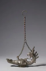 Lampada con manico a testa di grifone