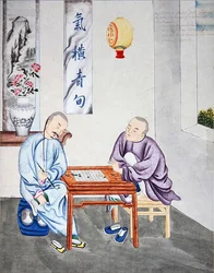 Un gioco di strategia in Cina, fine XVIII secolo