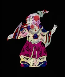 Divinità cinese. Carta da taglio dipinta o "Jian Zhi", arte popolare cinese, Pekin.