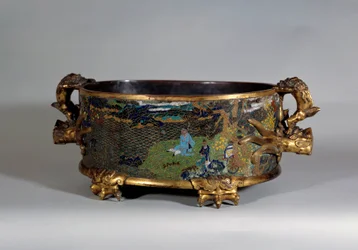 Arte cinese: vaso cache in smalto cloisonné. XVI secolo Parigi, arti decorative