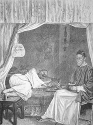 Fumatori di oppio cinesi, incisione del 1875
