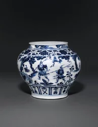 Vaso blu e bianco eccezionalmente raro e importante, dinastia Yuan, metà XIV secolo