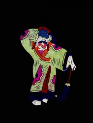 Personaggio maschile. Taglio di carta dipinta o "Jian Zhi", arte popolare cinese, Pekin.