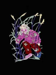 Contadino alle prese con le erbe. Taglio di carta dipinta o "Jian Zhi", arte popolare cinese, Pekin.