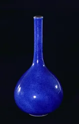 Vaso blu polveroso, Dinastia Qing