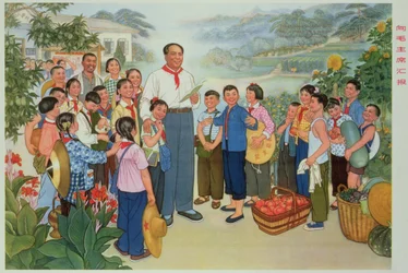 "Riportiamo il nostro raccolto al Presidente Mao", poster di propaganda dalla Rivoluzione Culturale Cinese