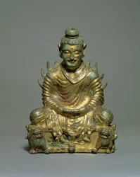Buddha seduto con spalle fiammeggianti, periodo delle Sei Dinastie cinesi, dinastia Wei settentrionale, III-V secolo