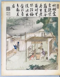 Filatura della seta, illustrazione da Yu Tche Keng Tche T