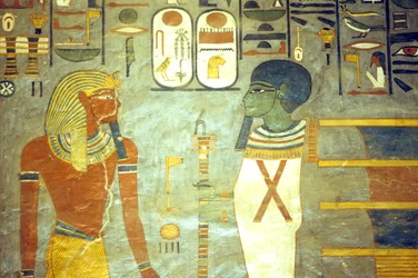 Antico Egitto, Pittura, Ramesse I davanti a Ptah, dietro il quale c